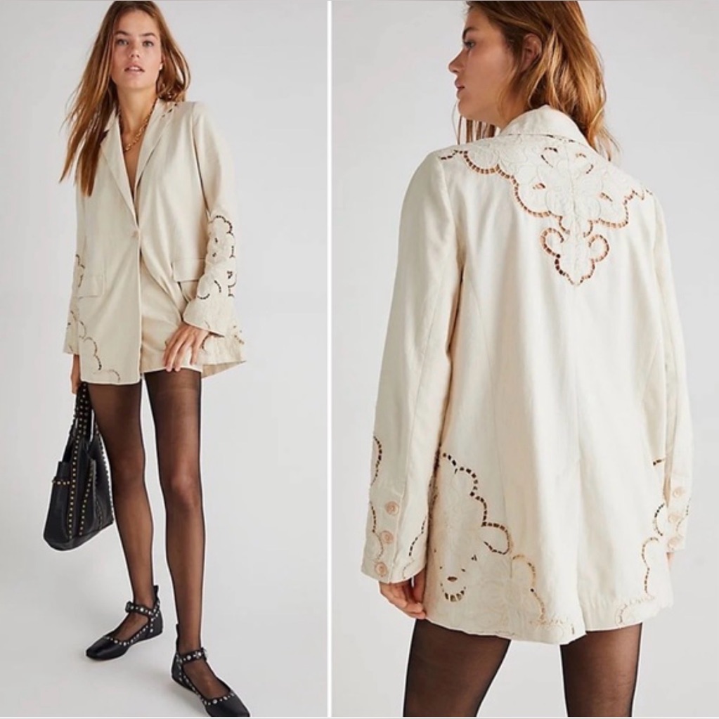 Nwt 2pc Set Free People Sweet Illusions Cutwork Suit Set. Absolutely Perfect!